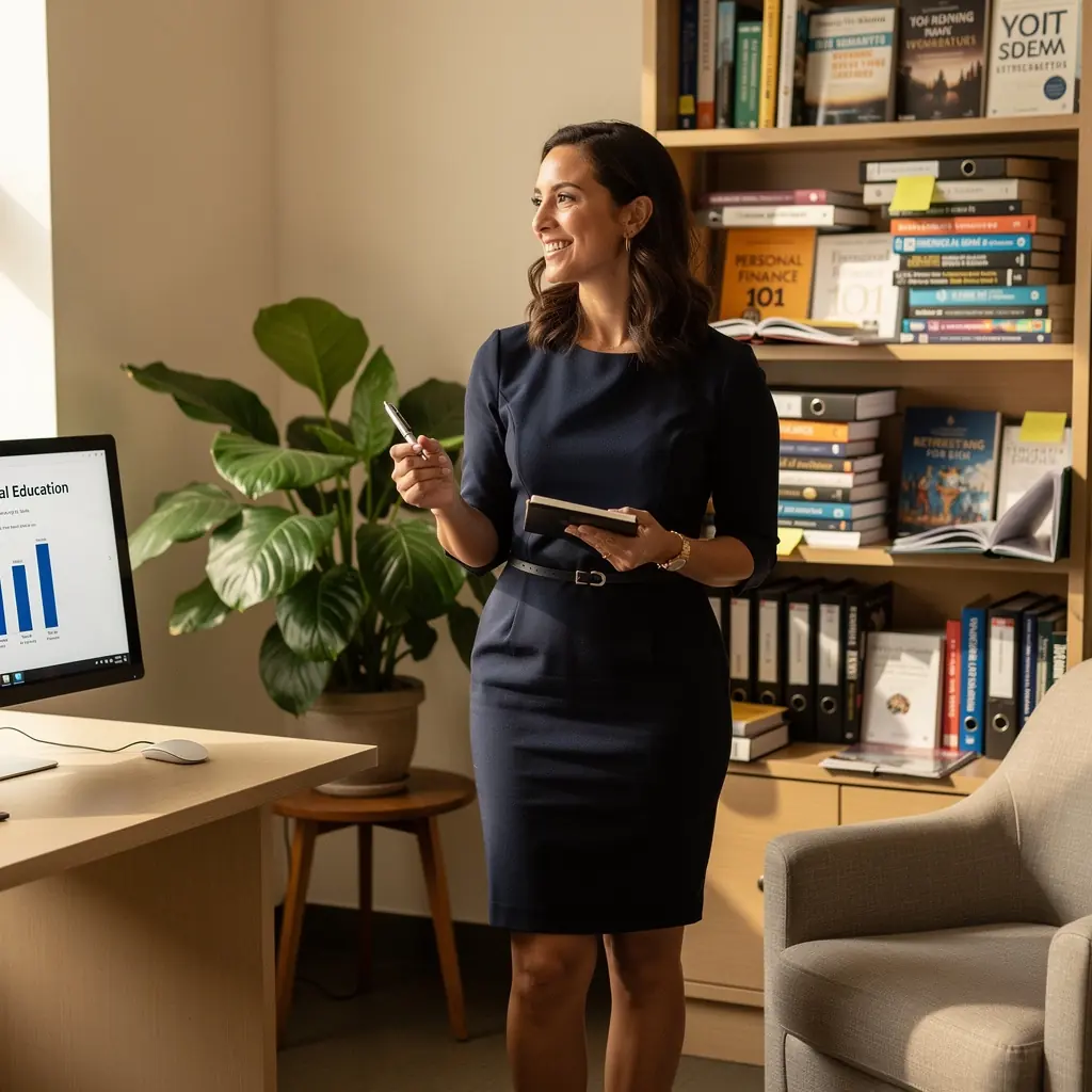 Havi pénzügyi tervezés folyamata, könyv alapú útmutatókkal.